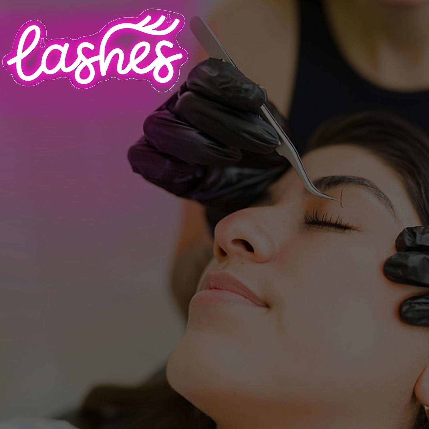 Lashes Neon Sign Lady Text Led - Beauty No Makeup 评论和价格